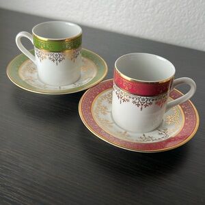 LIMOGES Claude Brachet Demitasse Cups & saucers fine bone china